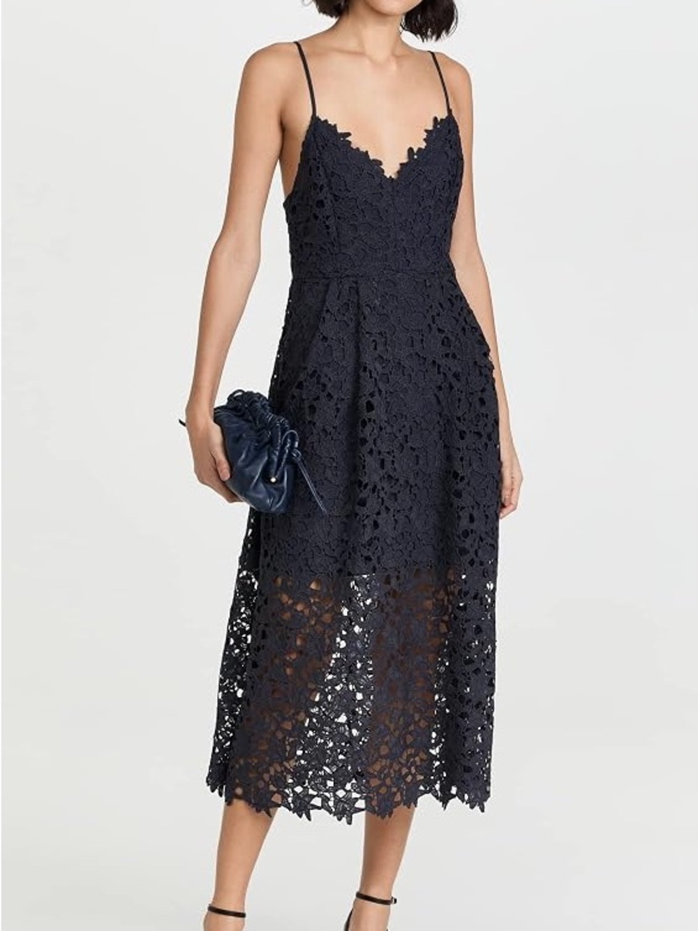 ASTR Navy Floral Lace Dress Wedding Guest